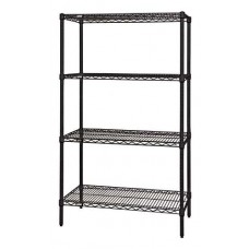 WR74-2142BK Black Epoxy Wire Shelving Starter Kit