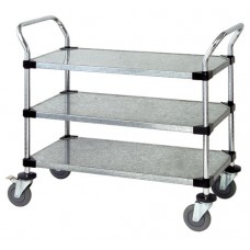 WRC-2448-3G Galvanized Solid 3-Shelf Utility Cart