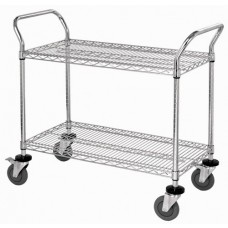 WRC-2436-2 Chrome 2-Shelf Wire Utility Cart