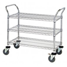 WRC-1842-3 Chrome 3-shelf Wire Utility Cart