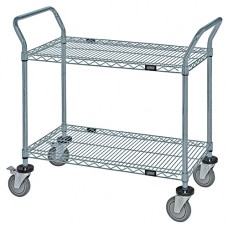 WRC-1848GY-2 Gray Epoxy 2-Shelf Wire Utility Cart