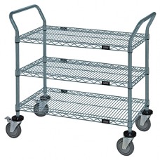 WRC-1848GY-3 Gray Epoxy 3-Shelf Wire Utility Cart