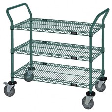 WRC-1842P-3 Proform Green Epoxy 3-Shelf Wire Utility Cart