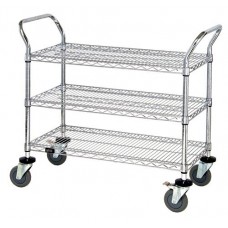 WRSC-2448-3 Stainless 3-Shelf Wire Utility Cart