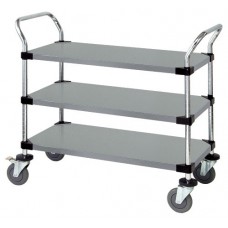 WRSC-2448-3SS Stainless Solid 3-Shelf Utility Cart