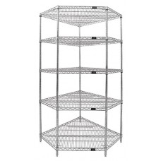 Chrome (5-Shelf) Corner Wire Shelving System - WR74-2442CRNC-5