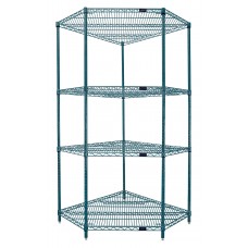 Proform Green Epoxy (4-Shelf) Corner Wire Shelving System - WR74-2442CRNP