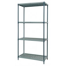 4-Shelf Wire/Plastic Mat Hybrid Shelving Unit - WR63-2430WPM