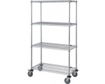 4 Wire Shelf Stem Caster Cart