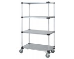 4 Solid Shelf Stem Caster Cart