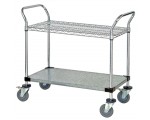 Wire and Solid Shelf Utility Cart