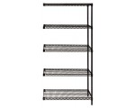 AD86-1872BK-5 Black Epoxy Wire Shelving Add-On Kit