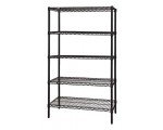 WR86-1872BK-5 Black Epoxy Wire Shelving Starter Kit