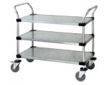 WRC-1848-3G Galvanized Solid 3-Shelf Utility Cart