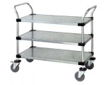 WRC-2442-3G Galvanized Solid 3-Shelf Utility Cart