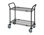 WRC-2448BK-2 Black Epoxy 2-Shelf Wire Utility Cart