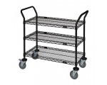 WRC-1836BK-3 Black Epoxy 3-Shelf Wire Utility Cart