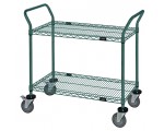 WRC-1836P-2 Proform Green Epoxy 2-Shelf Wire Utility Cart