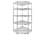 Chrome (5-Shelf) Corner Wire Shelving System - WR74-2442CRNC-5