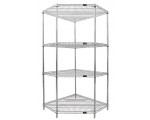 Chrome (4-Shelf) Corner Wire Shelving System - WR74-1836CRNC