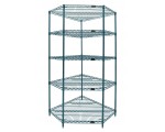 Proform Green Epoxy (5-Shelf) Corner Wire Shelving System - WR74-1836CRNP-5