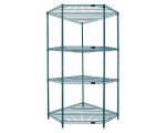 Proform Green Epoxy (4-Shelf) Corner Wire Shelving System - WR74-2442CRNP