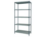 5-Shelf Wire/Plastic Mat Hybrid Shelving Unit - WR74-1830WPM-5