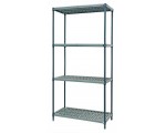 4-Shelf Wire/Plastic Mat Hybrid Shelving Unit - WR63-2454WPM