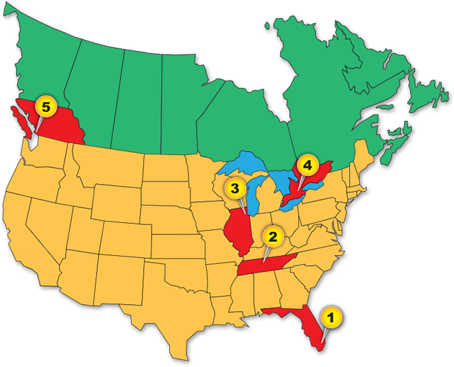 Quantum Medical Locations & Distribution Centers Map